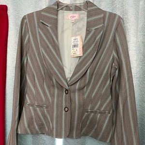 Candie’s striped long sleeved button up Blazer
